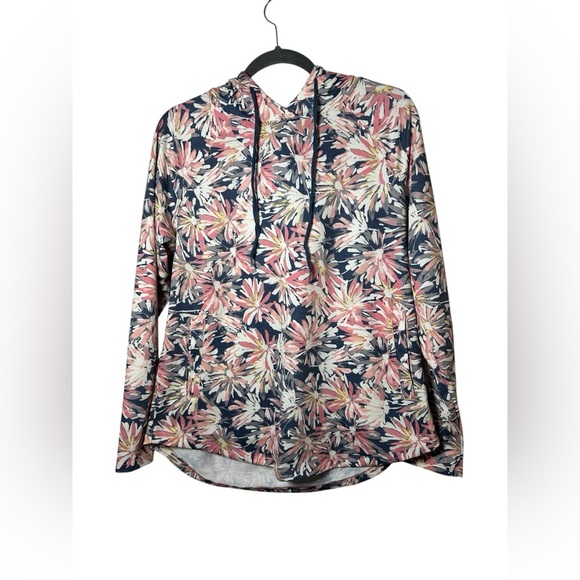 Christopher & Banks Floral Hoodie Pullover Sweatshirt Size Large - Picture 1 of 8